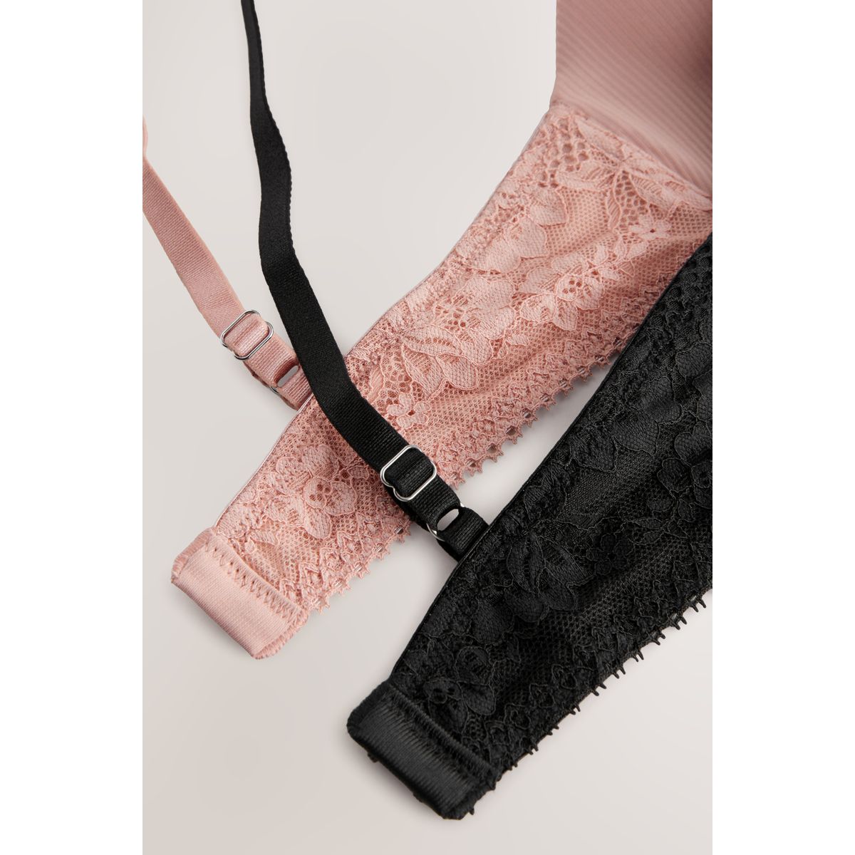Soutien-gorge sans armatures, lot de 2 noir/rose, NEXT