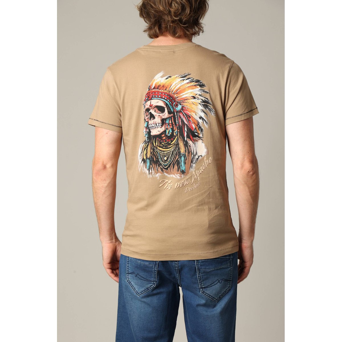 T-shirt en coton à manches courtes avec texte et graphs BOHO dune, DEELUXE