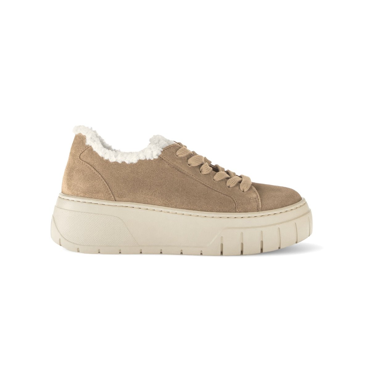 Baskets en velours à talon compensé beige velours, GABOR