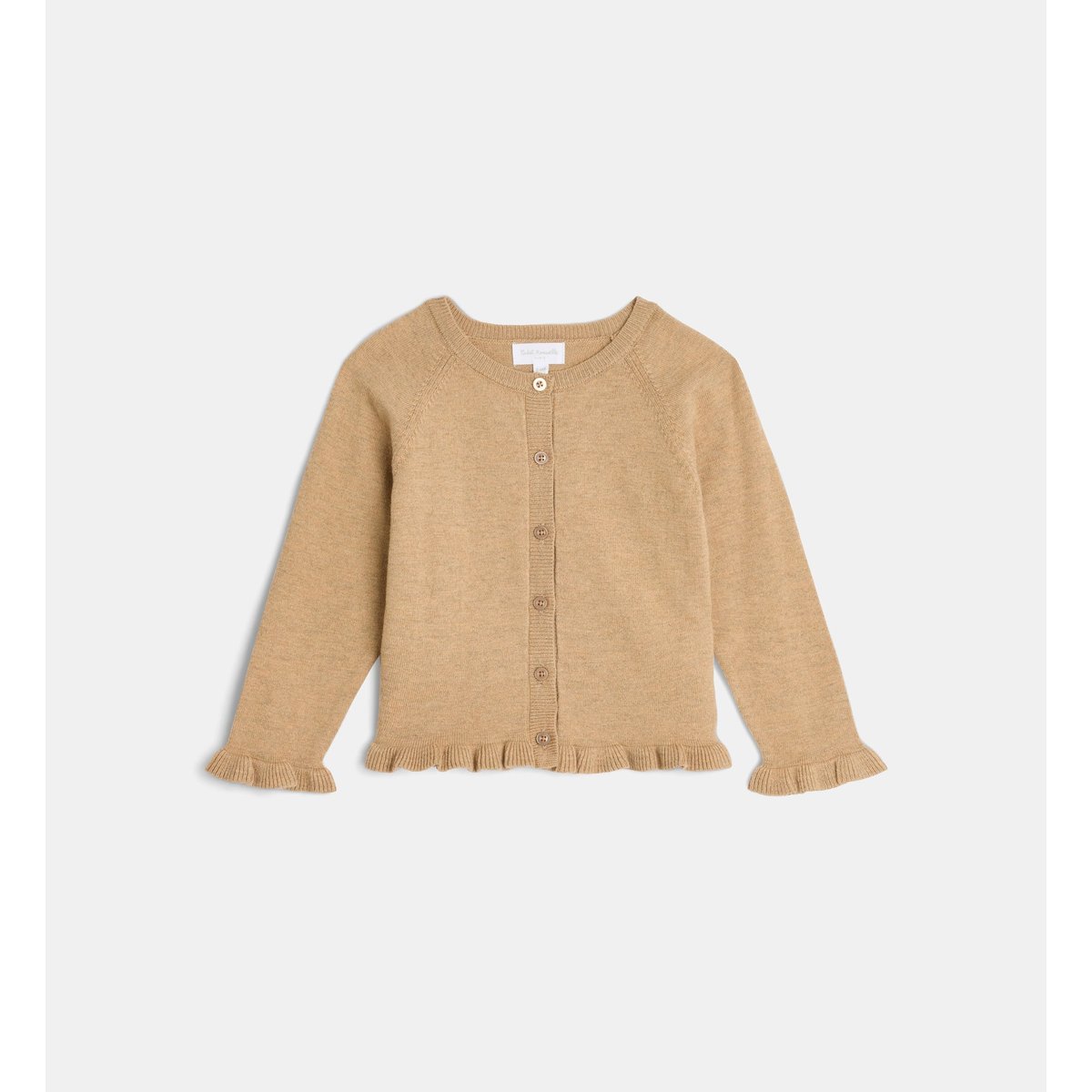 Gilet droit tachic à frourous en coton mélangé beige, CADET ROUSSELLE