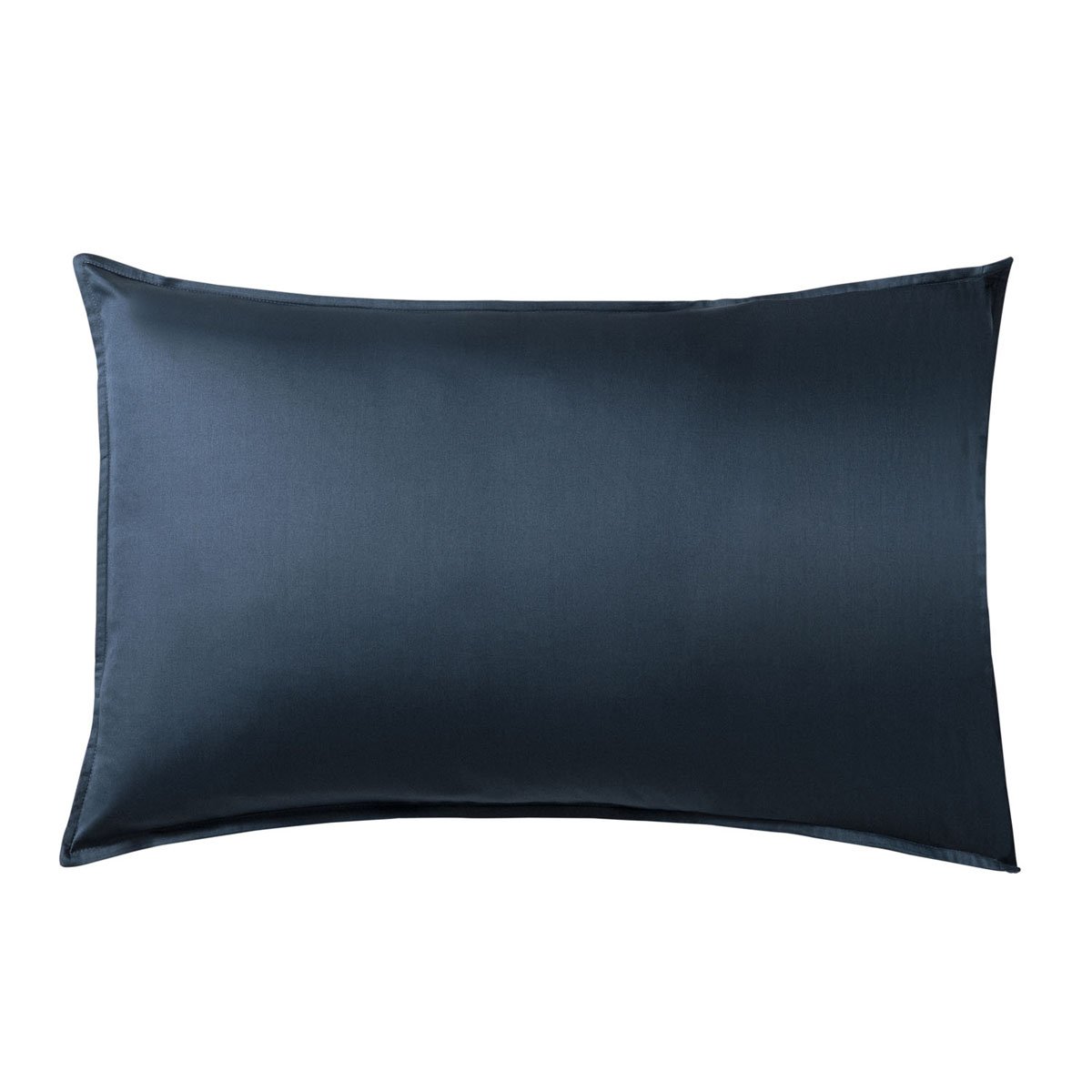 Taie d'oreiller unie en satin de coton, GRAND HOTEL bleu marine, ESSIX