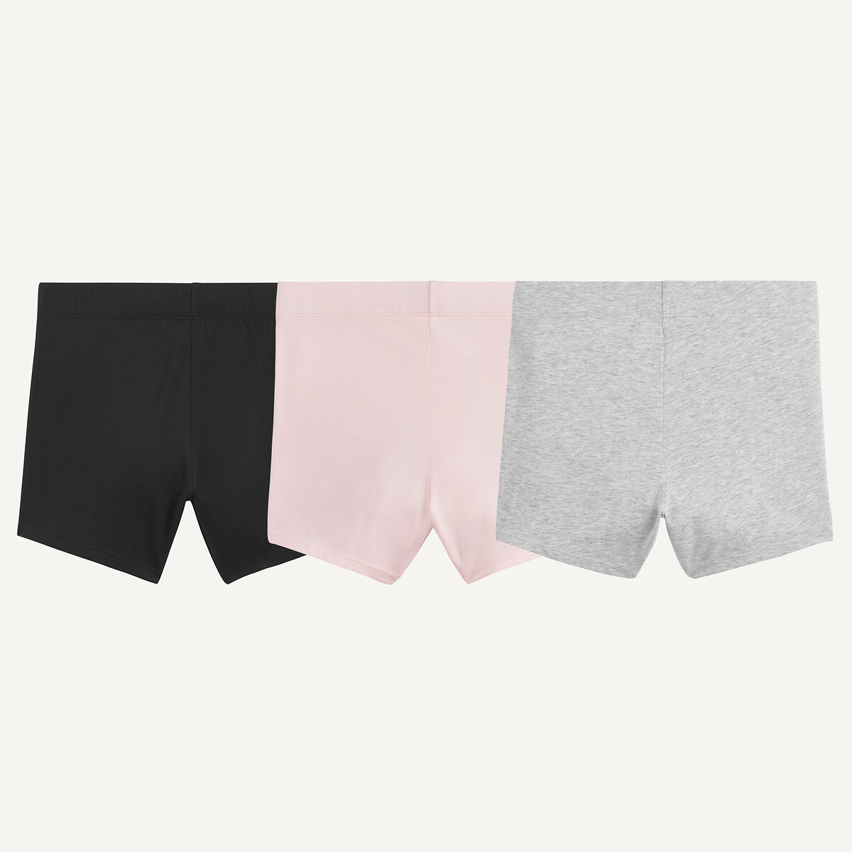 Lote de 3 shorts para llevar debajo de un vestido rosa + gris + negro, LA REDOUTE COLLECTIONS