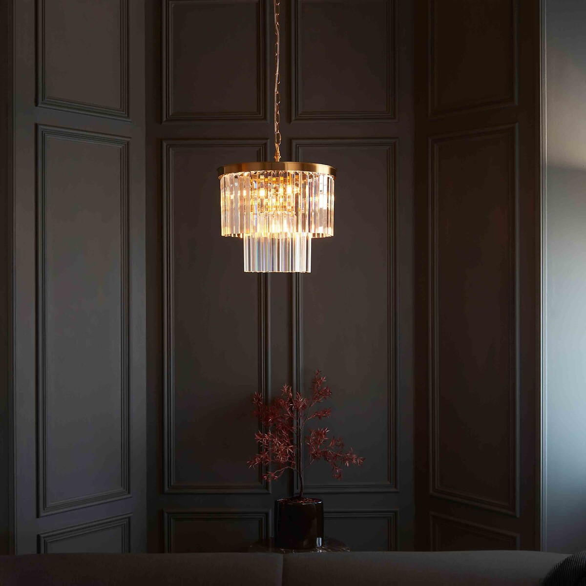 Coma 4-Light Tiered Glass Pendant Light brass, ÉDITÉ