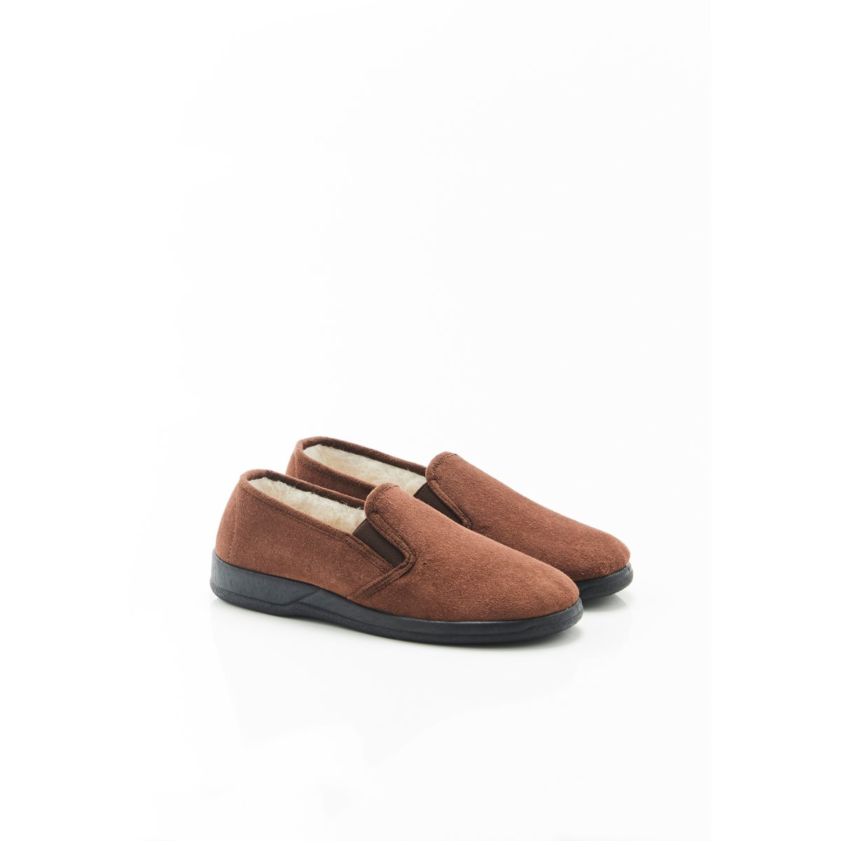 Chaussons intérieur laine marron, DAMART
