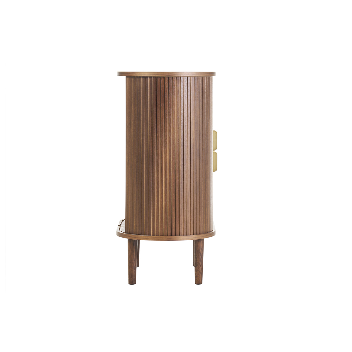 Buffet haut vintage avec portes coulissantes bois foncé noyer L70 cm EPIC noyer, MILIBOO