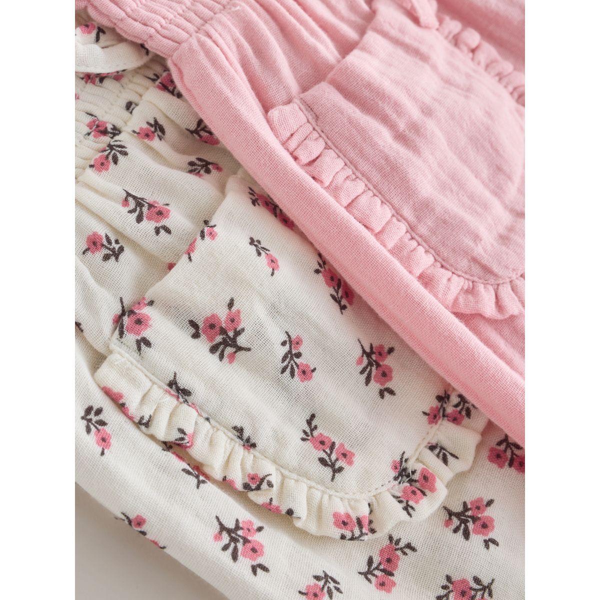 Pantalons, lot de 2 rose et floral, NEXT