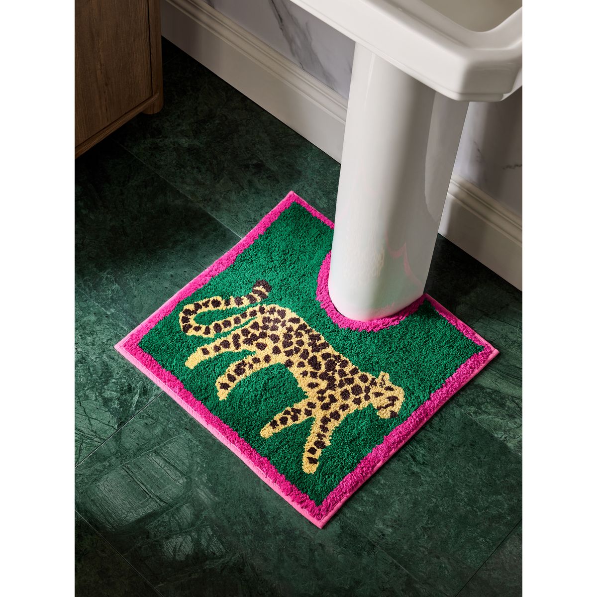 Tapis de bain guépard vert, NEXT