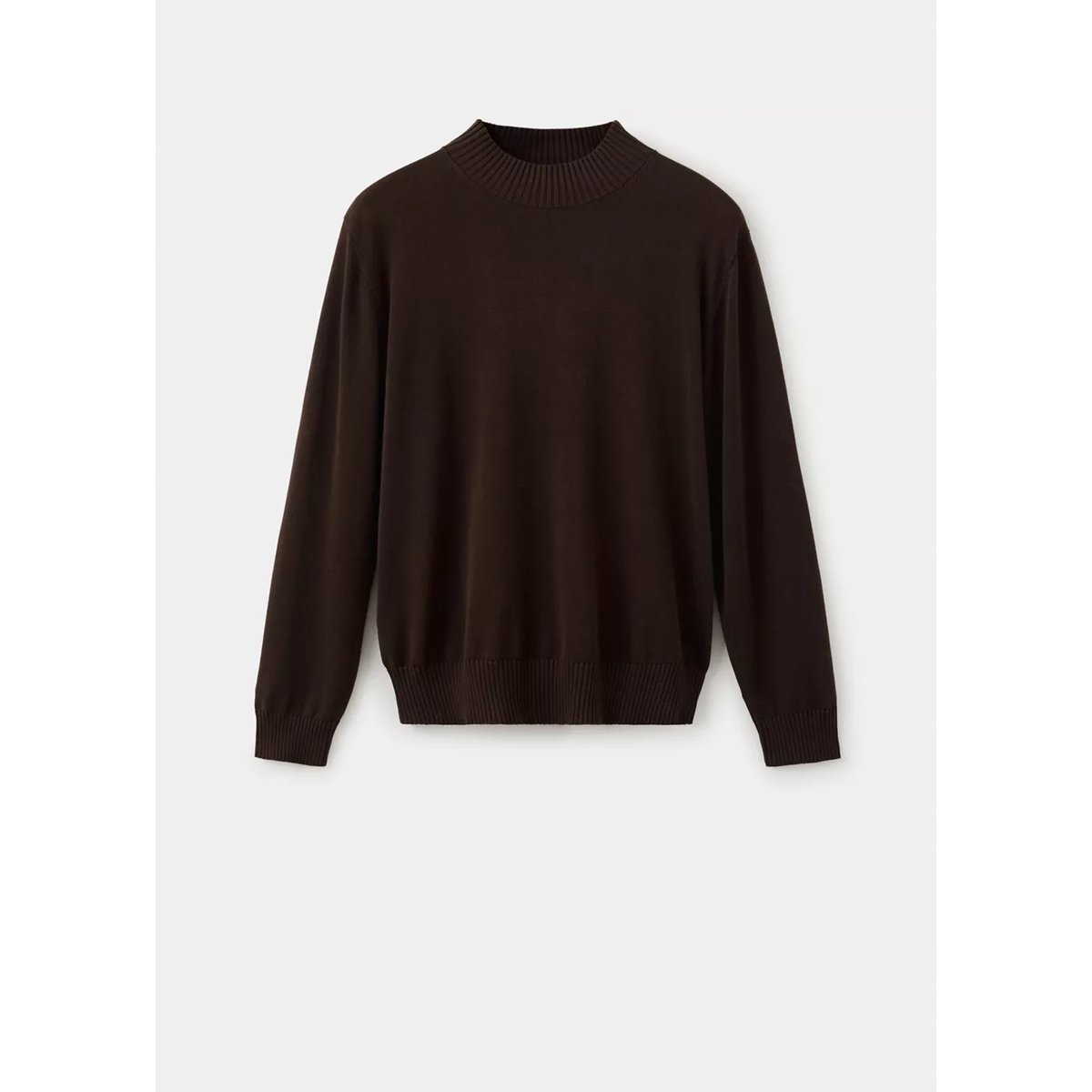 Pull en mélange de coton maille fine chocolat, MANGO MAN