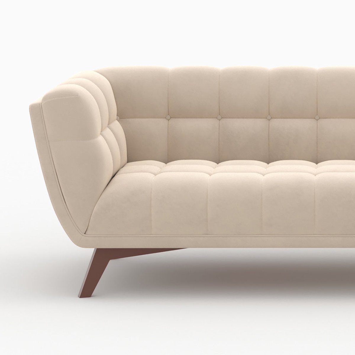 Ensemble canapé et fauteuil en velours - MONA beige, MAISON PAVANE
