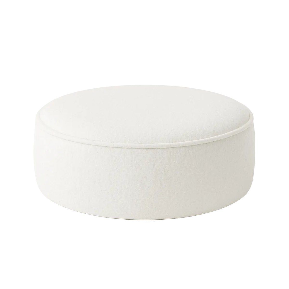 Coussin de sol rond en bouclette BOUCLE blanc, MEOW BABY