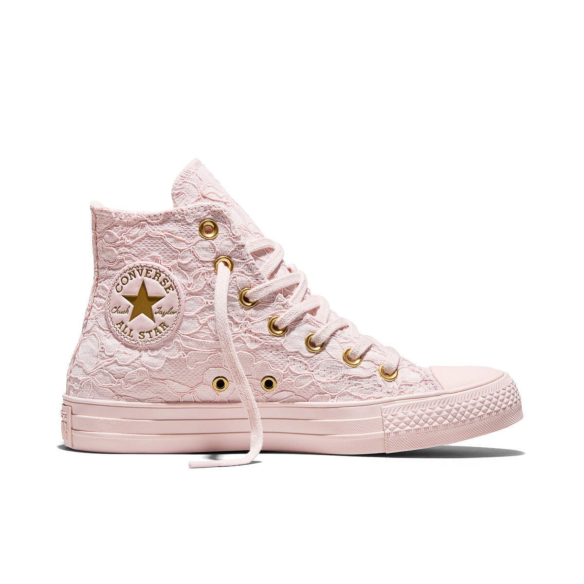 Chuck Taylor All Star Hi Elevated Lace Material Trainers pale pink, CONVERSE