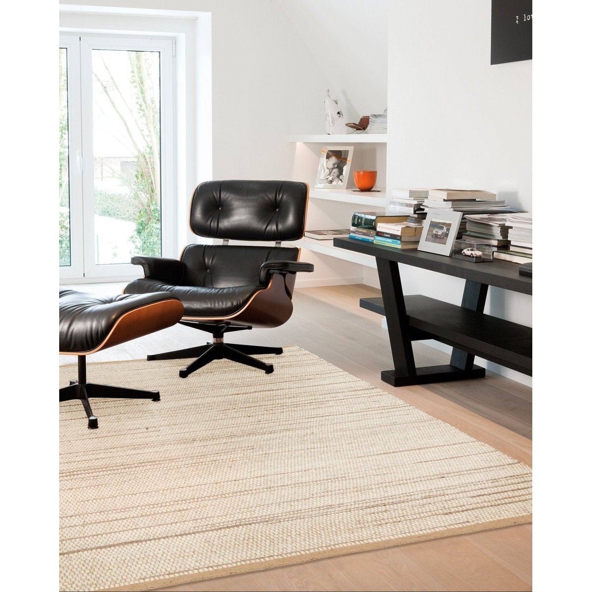 Tapis fait main en laine de nouvelle Zelande et jute MARIUS beige sable, AFK LIVING