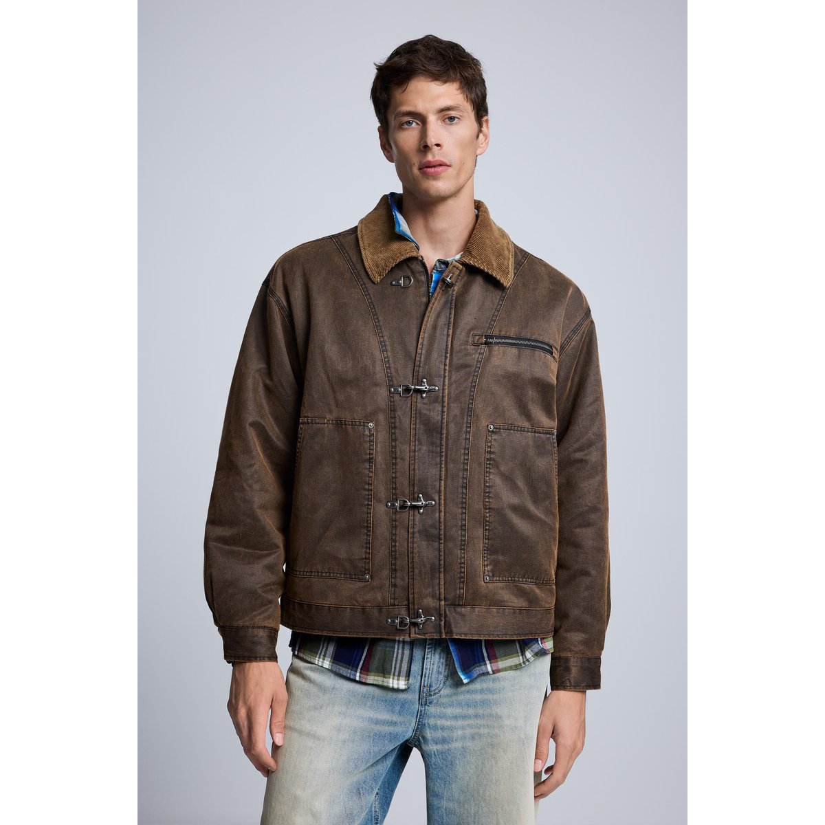 Veste matelassée effet cuir marron, DESIGUAL
