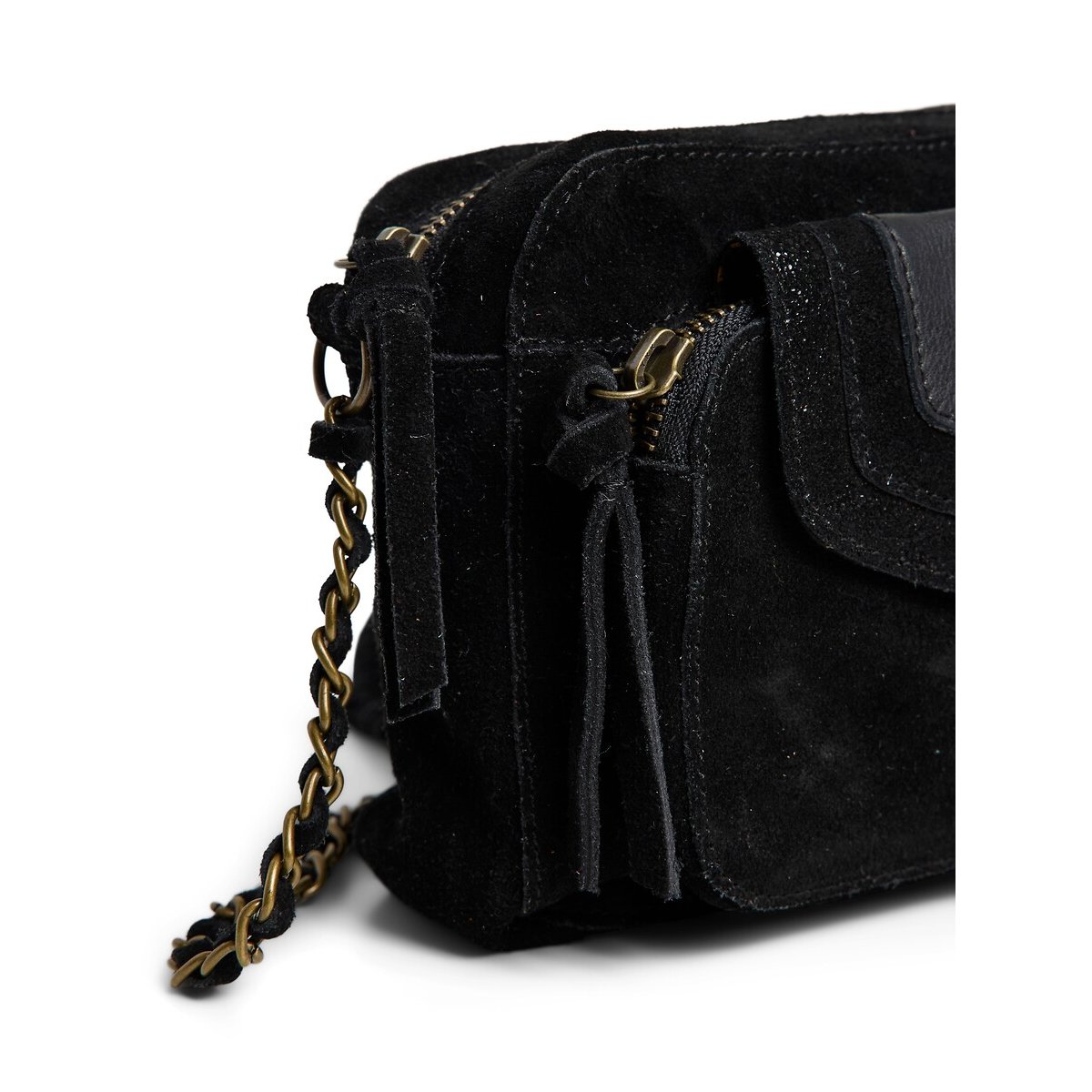 Borsa in pelle scamosciata, Abigail nero , PIECES