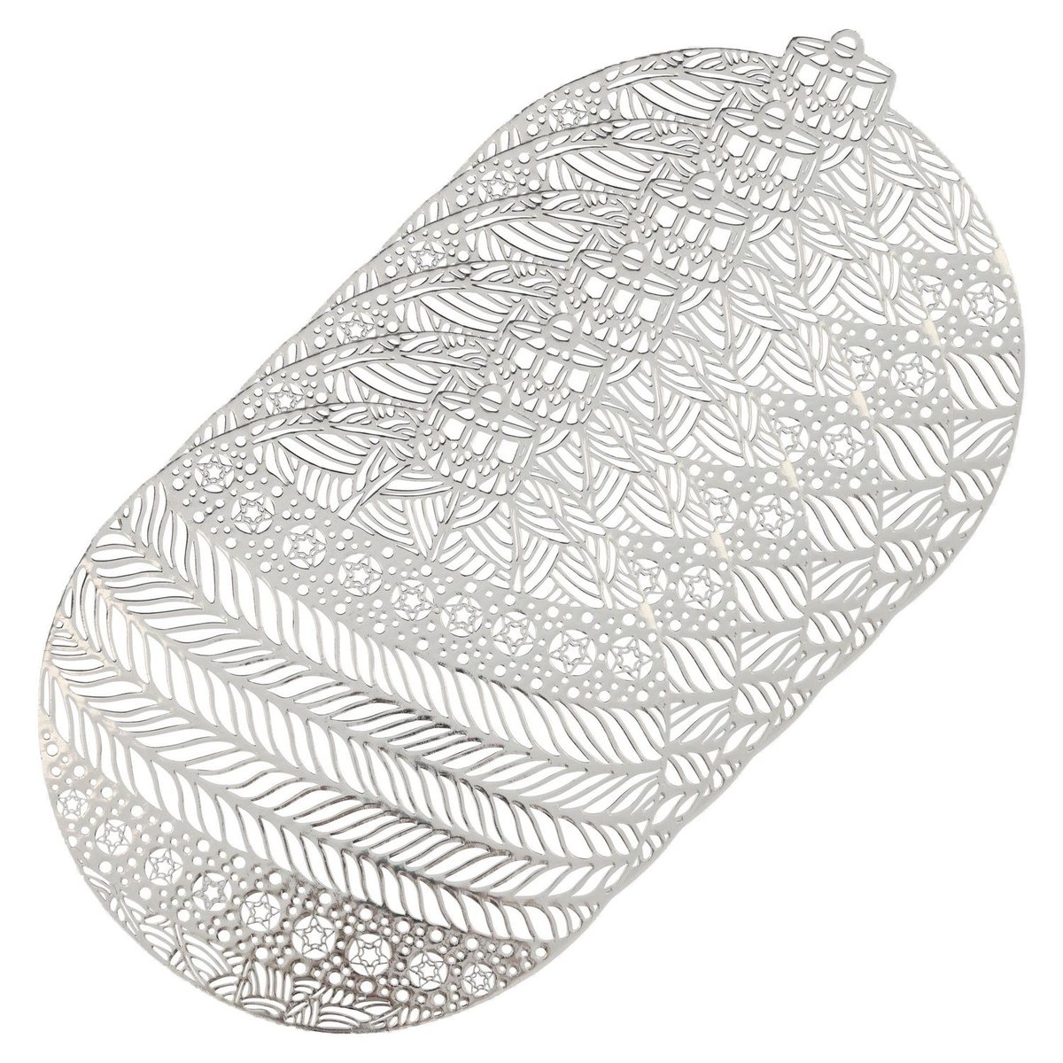 Lot de 6 sets de table boule de Noël argent, TOILINUX