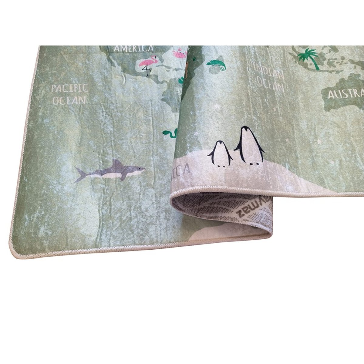 Tapis chambre enfant Monde Vert vert, EDEN
