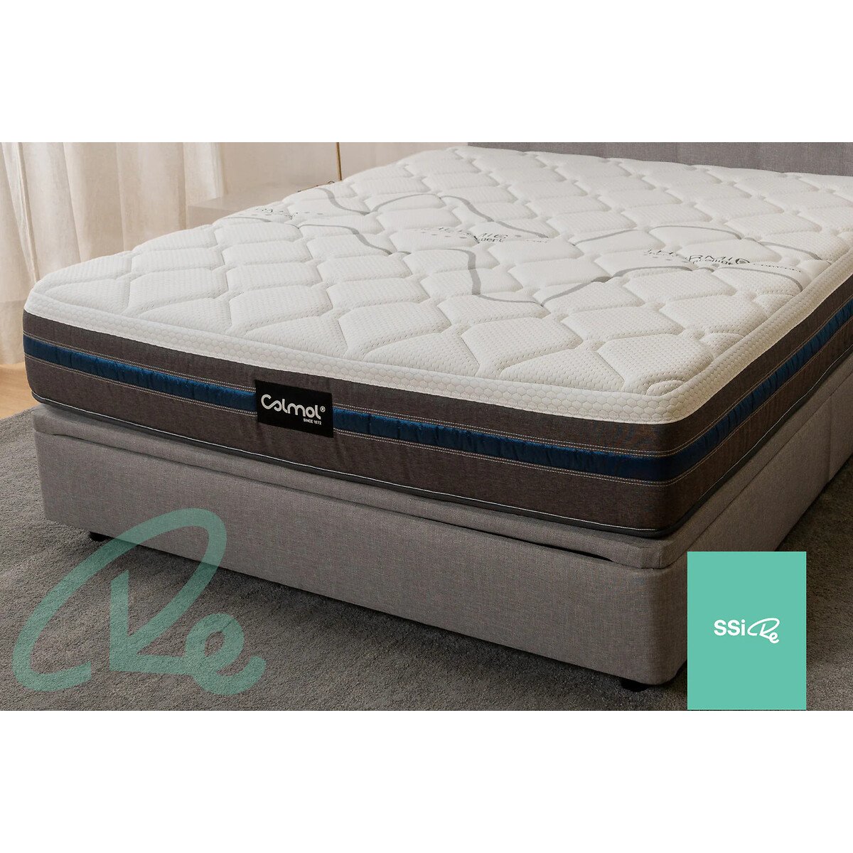Colchão de molas ensacadas SSI Titanium Coolgel, Colmol branco, COLMOL