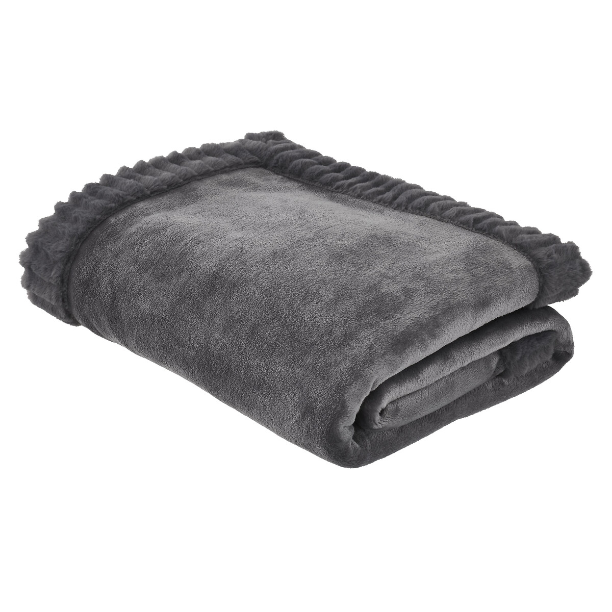 Velvet And Faux Fur Throw - Cool Tones charcoal, CATHERINE LANSFIELD