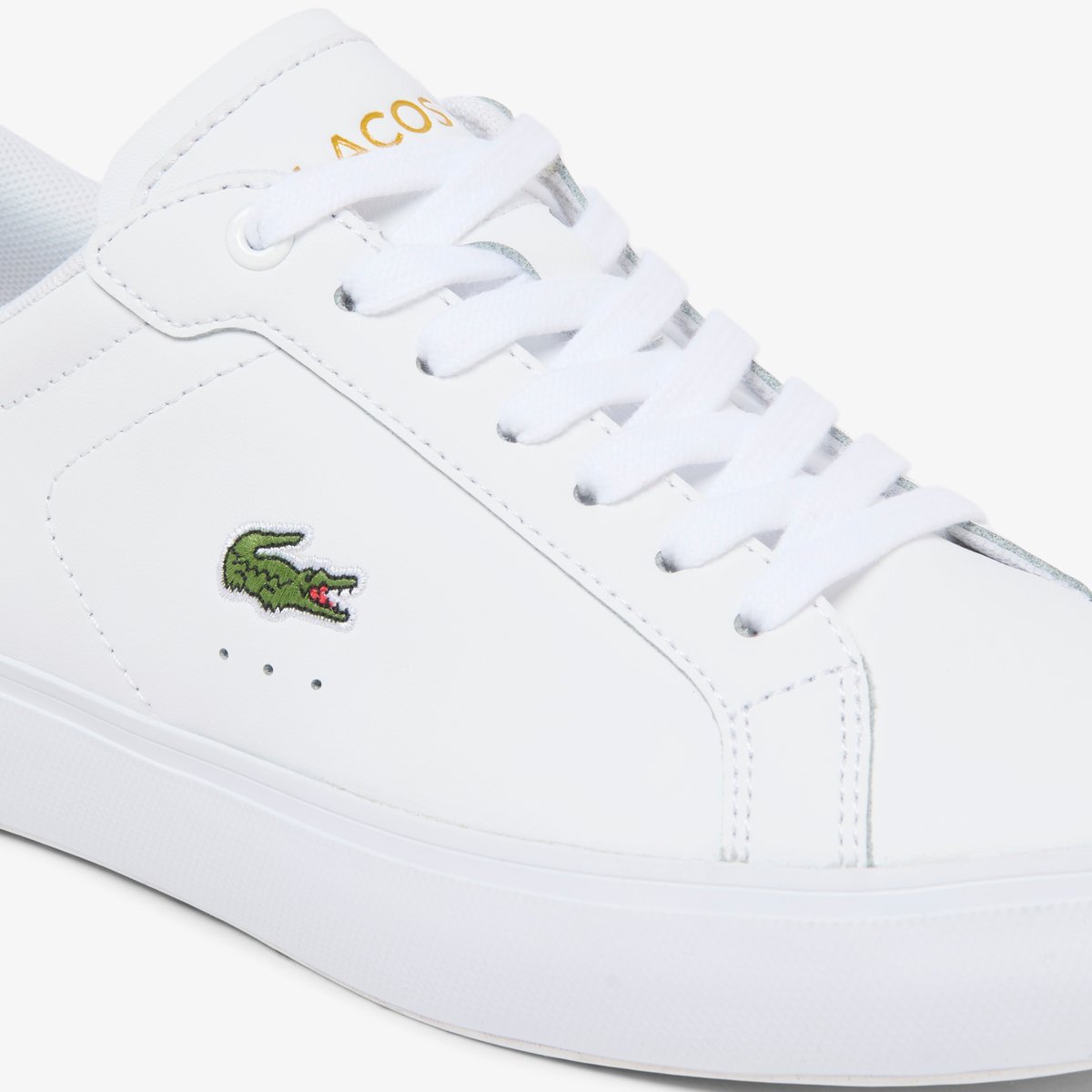 Sneakers Powercourt femme en cuir blanc-2m4, LACOSTE