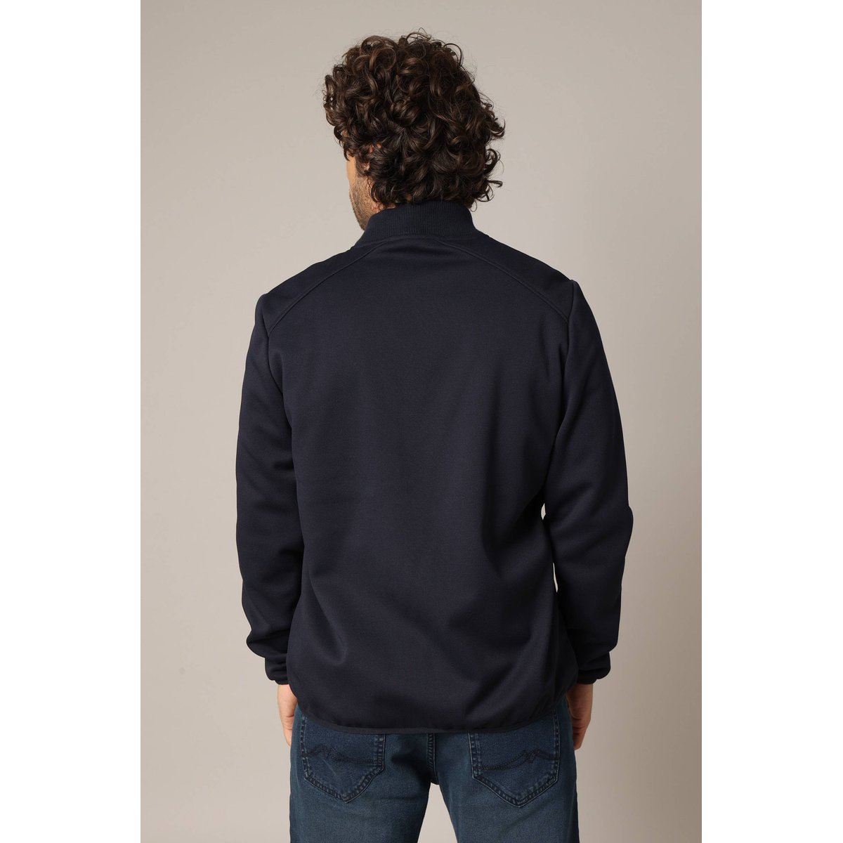 Sweat-shirt zippé matelassé à manches contrastées THOMAS night blue, DEELUXE