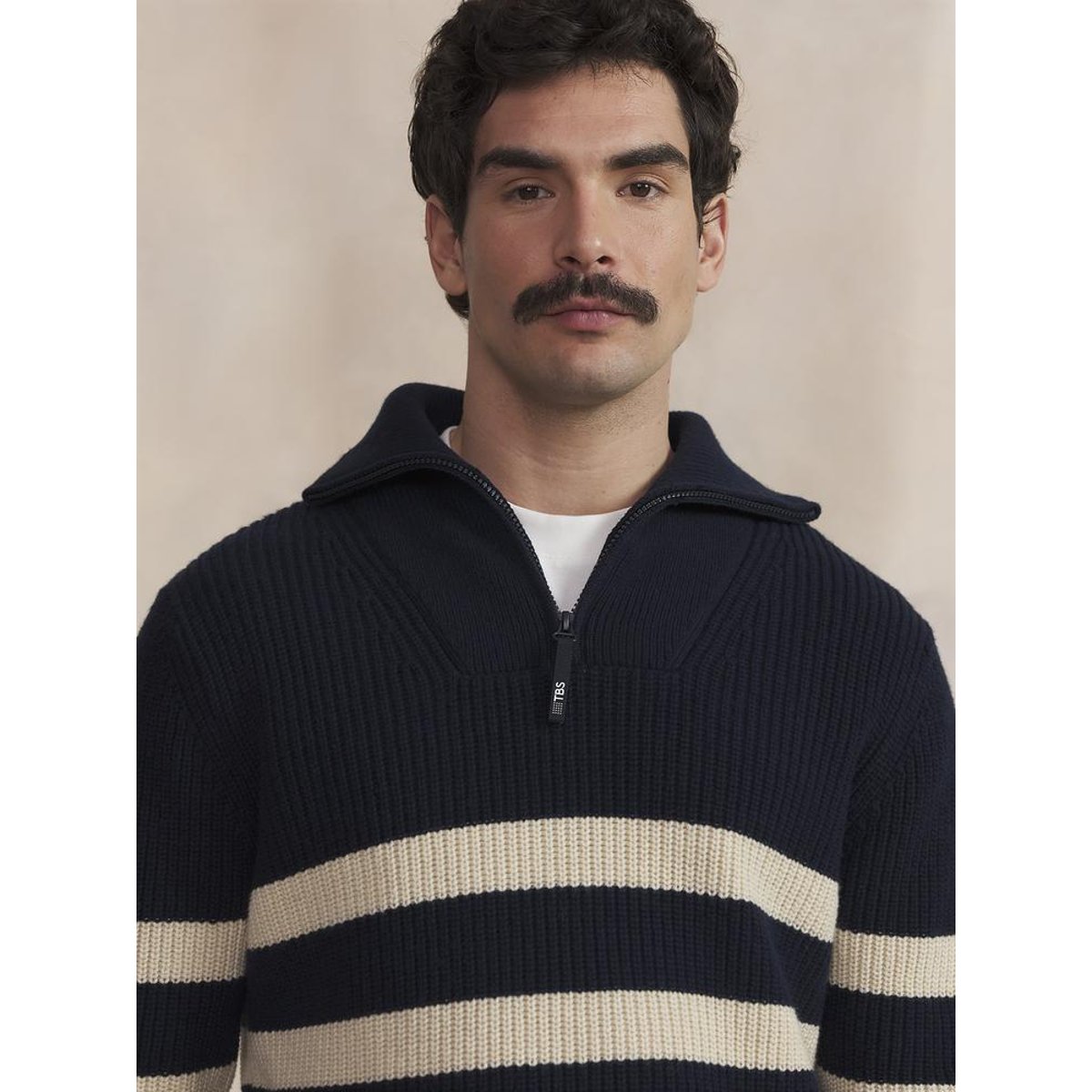 Pull col camionneur MORAYCAM beige, TBS