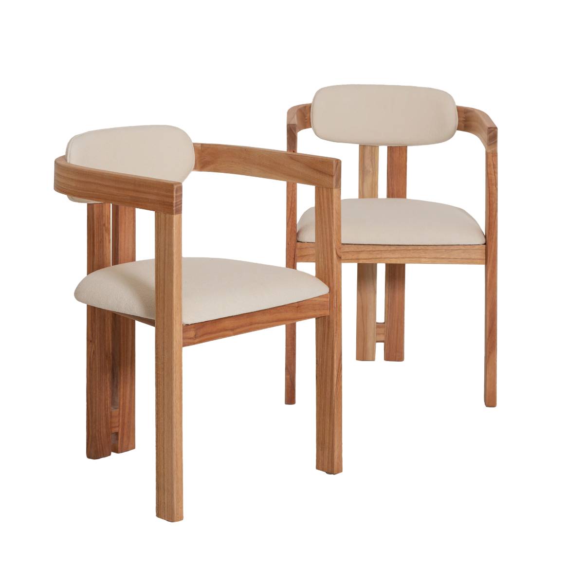 Lot de 2 chaises en bois de mindy SUZIE blanc, MADE IN MEUBLES 