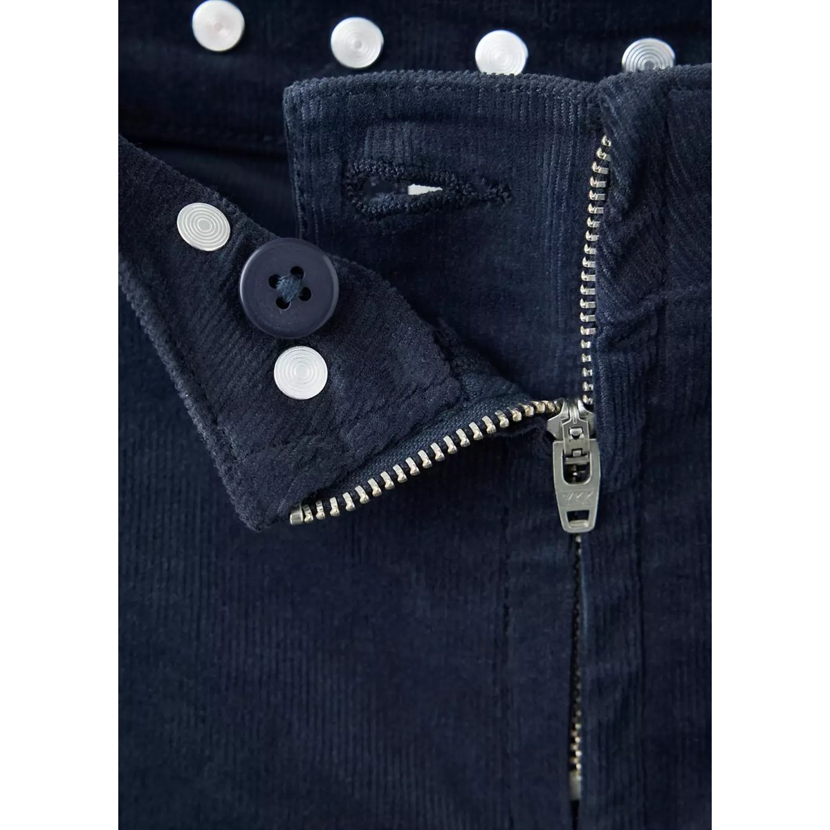 Pantalon évasé en velours côtelé à clous bleu marine, MANGO TEEN