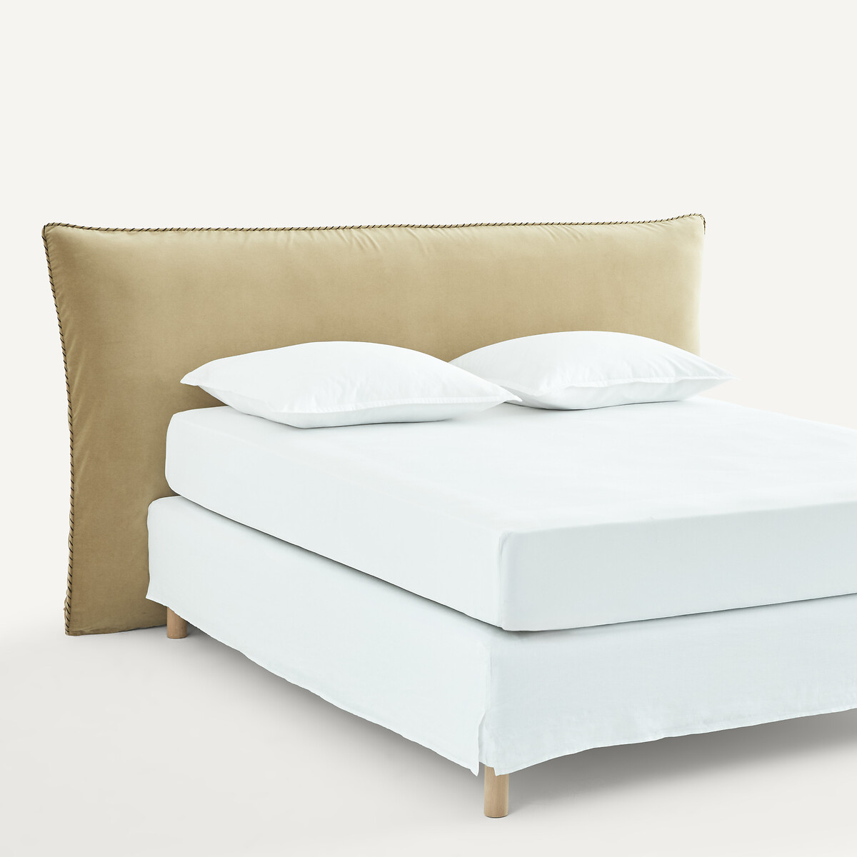Housse de tête de lit en velours, hauteur 119 cm, PARMA chamois, AM.PM