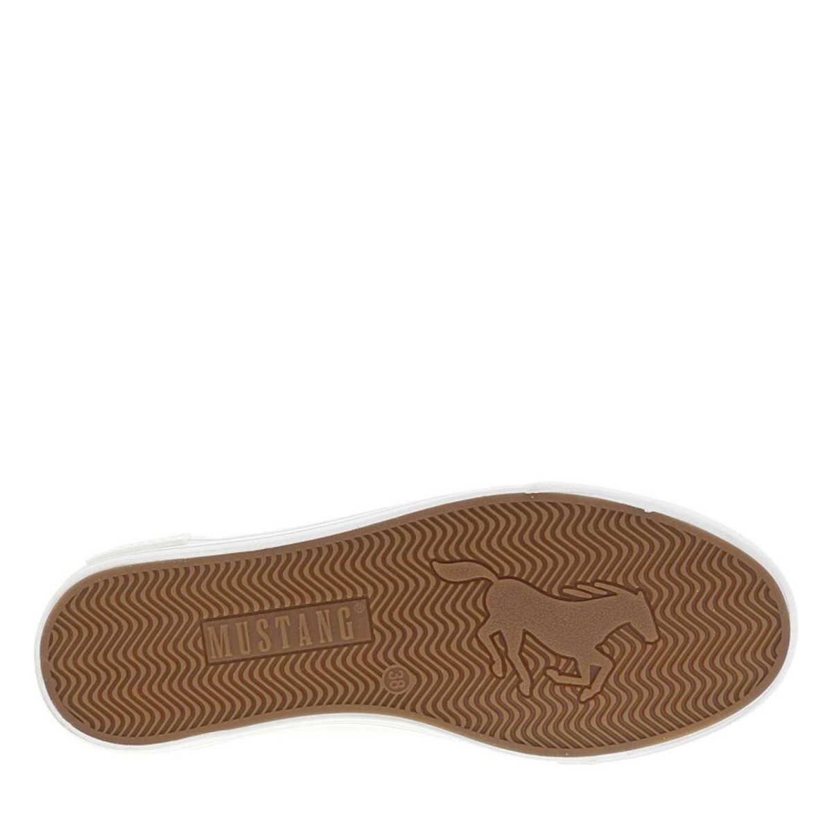 Tennis toile basse blanches avec un talon plat et des lacets blanc, MUSTANG