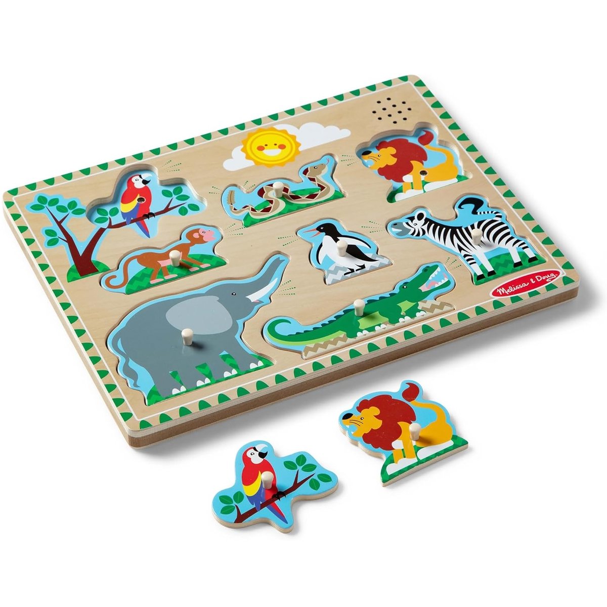 Puzzle sonore animaux du zoo vert, MELISSA & DOUG