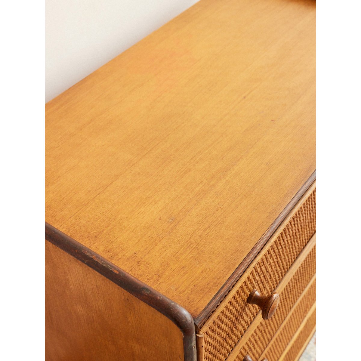 Commode en osier Garance N°776 - Bon état bois clair, DEBONGOUT