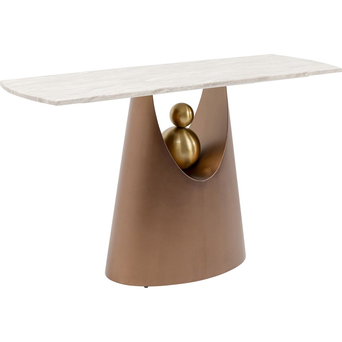 Console en marbre et acier, GERALDO beige, KARE DESIGN