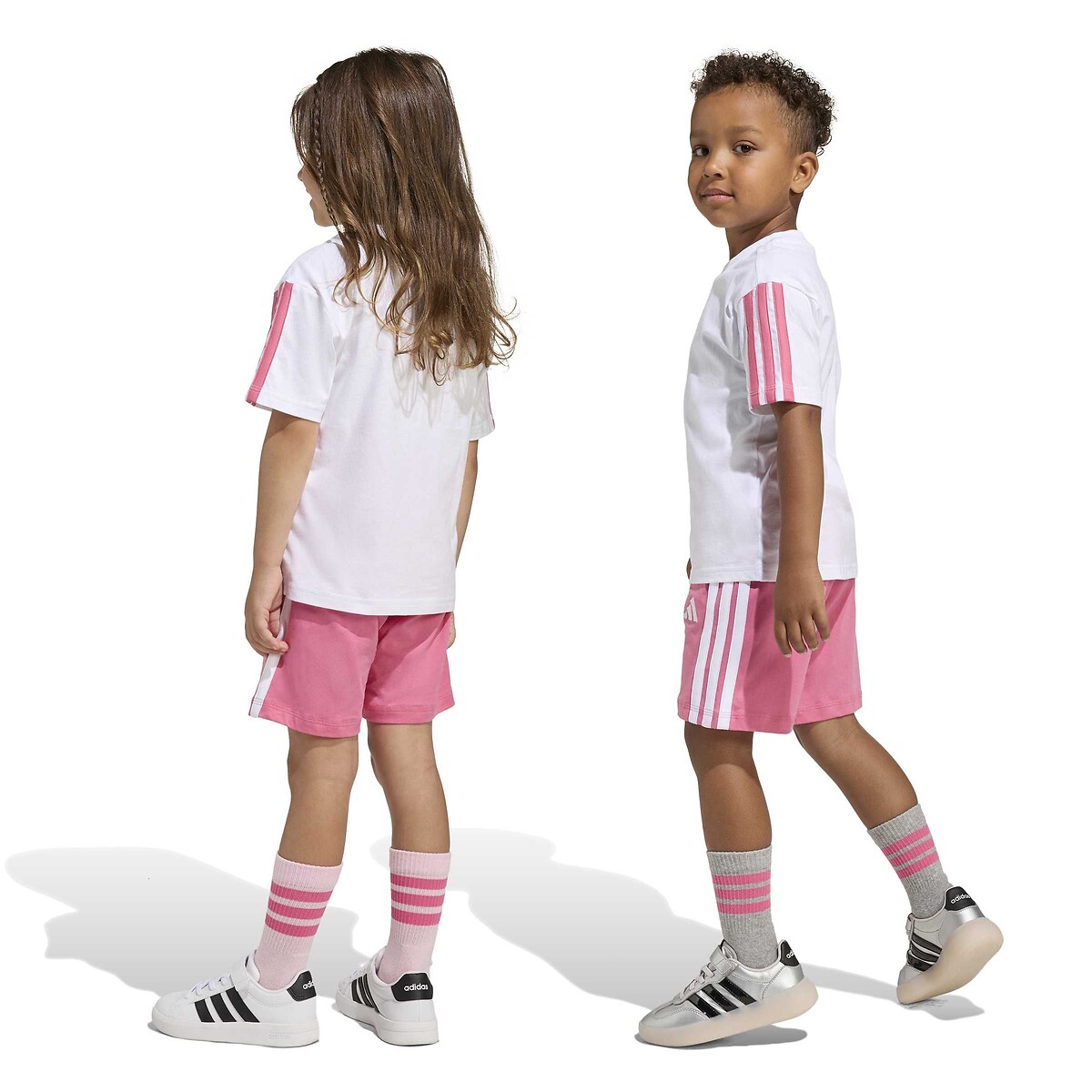 T-Shirt/Shorts Outfit white/pink, ADIDAS SPORTSWEAR