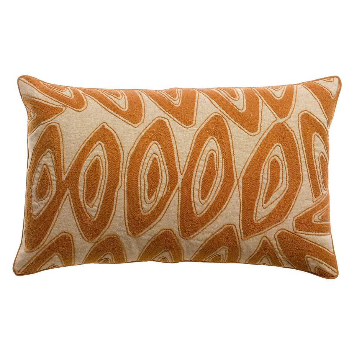Coussin brodé Leya cuivre, VIVARAISE
