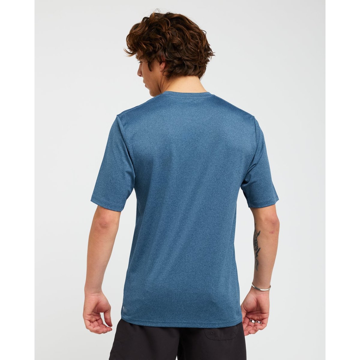 T-shirt anti-UV STACK UPF50 manches courtes marine chiné, RIP CURL