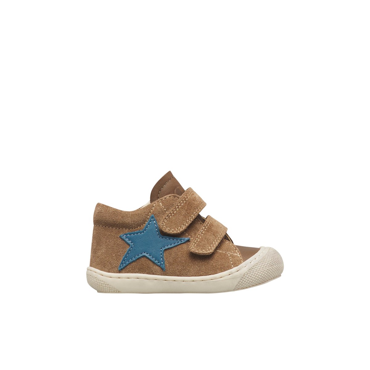 Chaussures premiers pas en cuir et suède KOLDE VL marron-marine, NATURINO