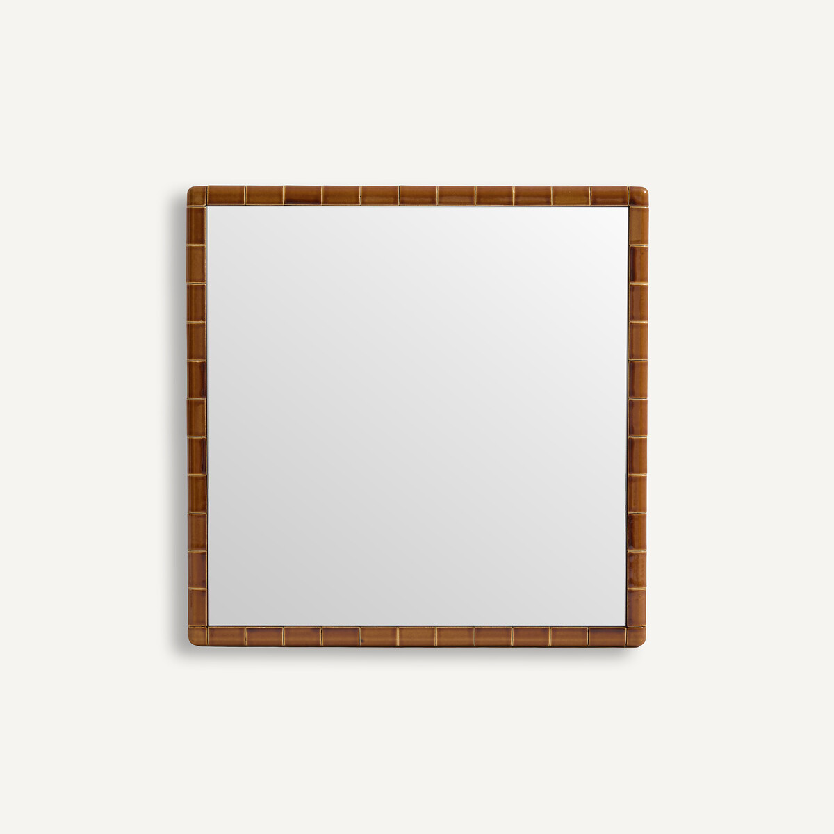 Acacia Glazed Ceramic Mirror, Height 58cm amber honey, AM.PM