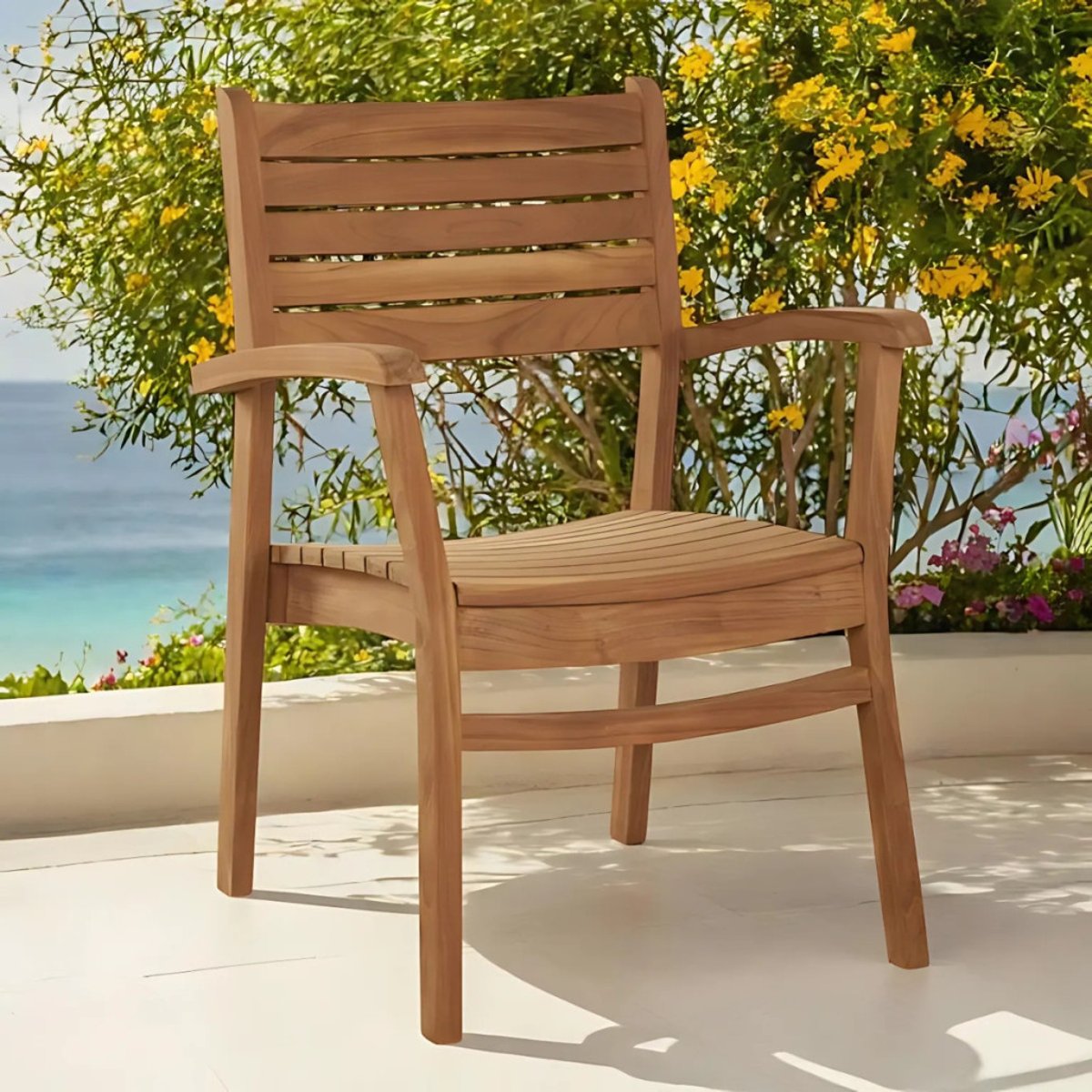 Fauteuil de jardin en teck massif Horismo naturel, WANDA COLLECTION