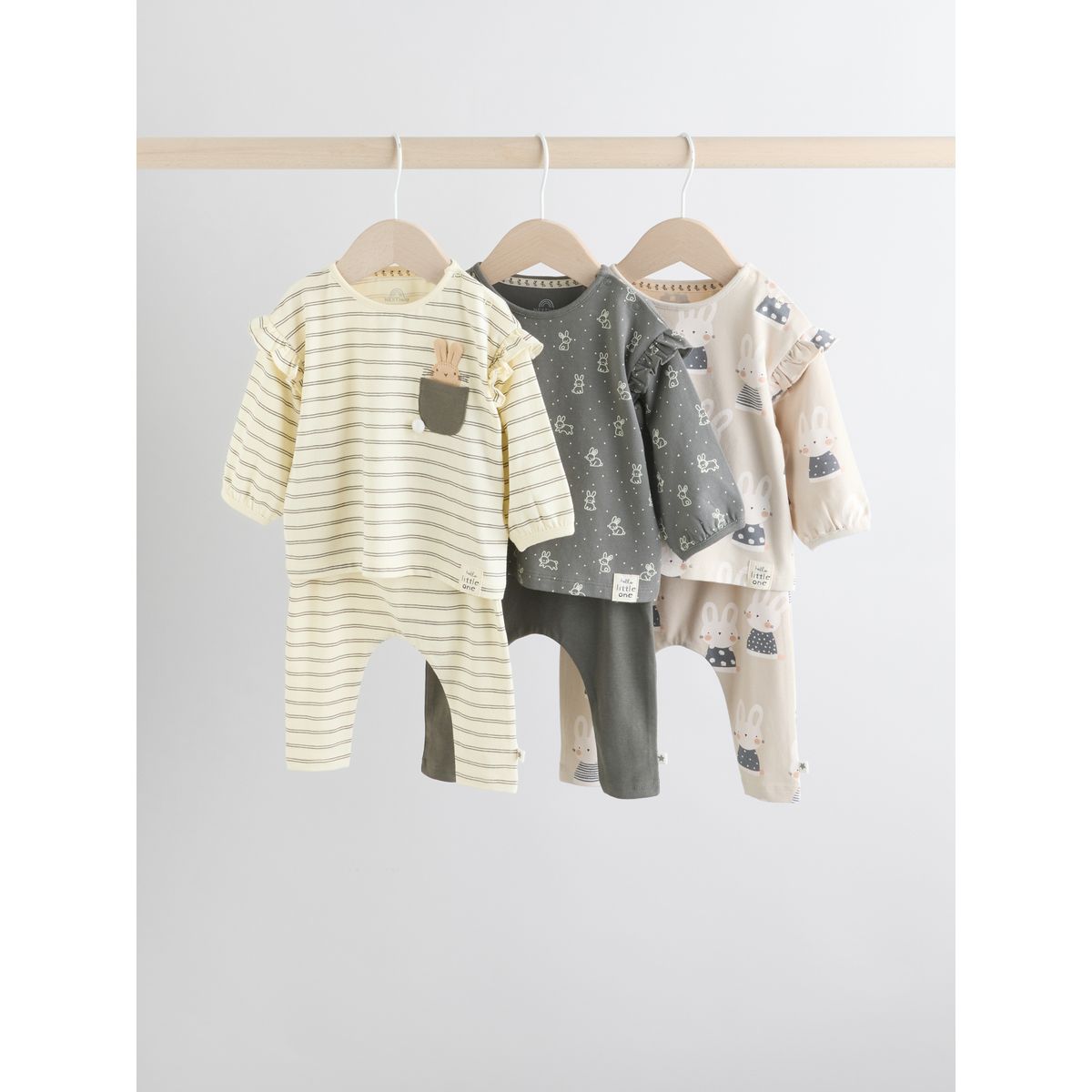 Haut à manches longues et legging, 6 pièces caractère gris/crème, NEXT