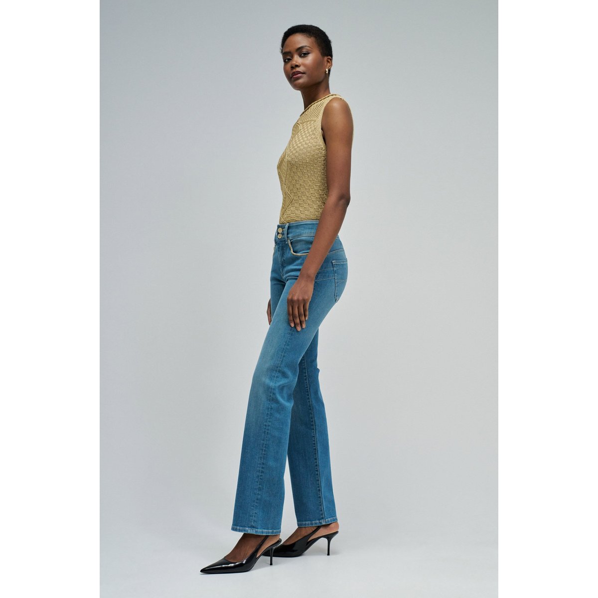JEAN SECRET PUSH IN STRAIGHT bleu vintage, SALSA JEANS