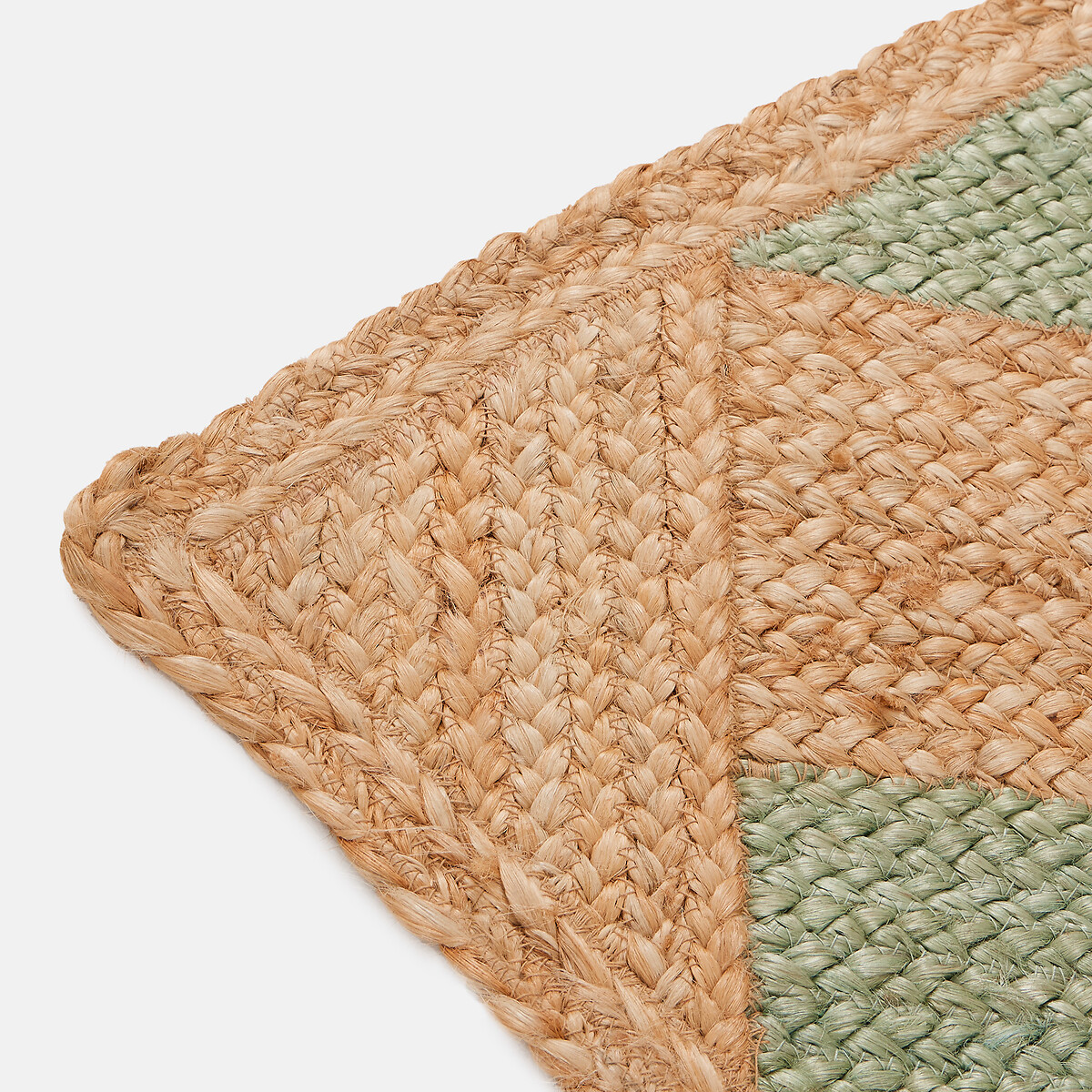 Tapete em juta, retangular, QUADRA natural / celadon, LA REDOUTE INTERIEURS