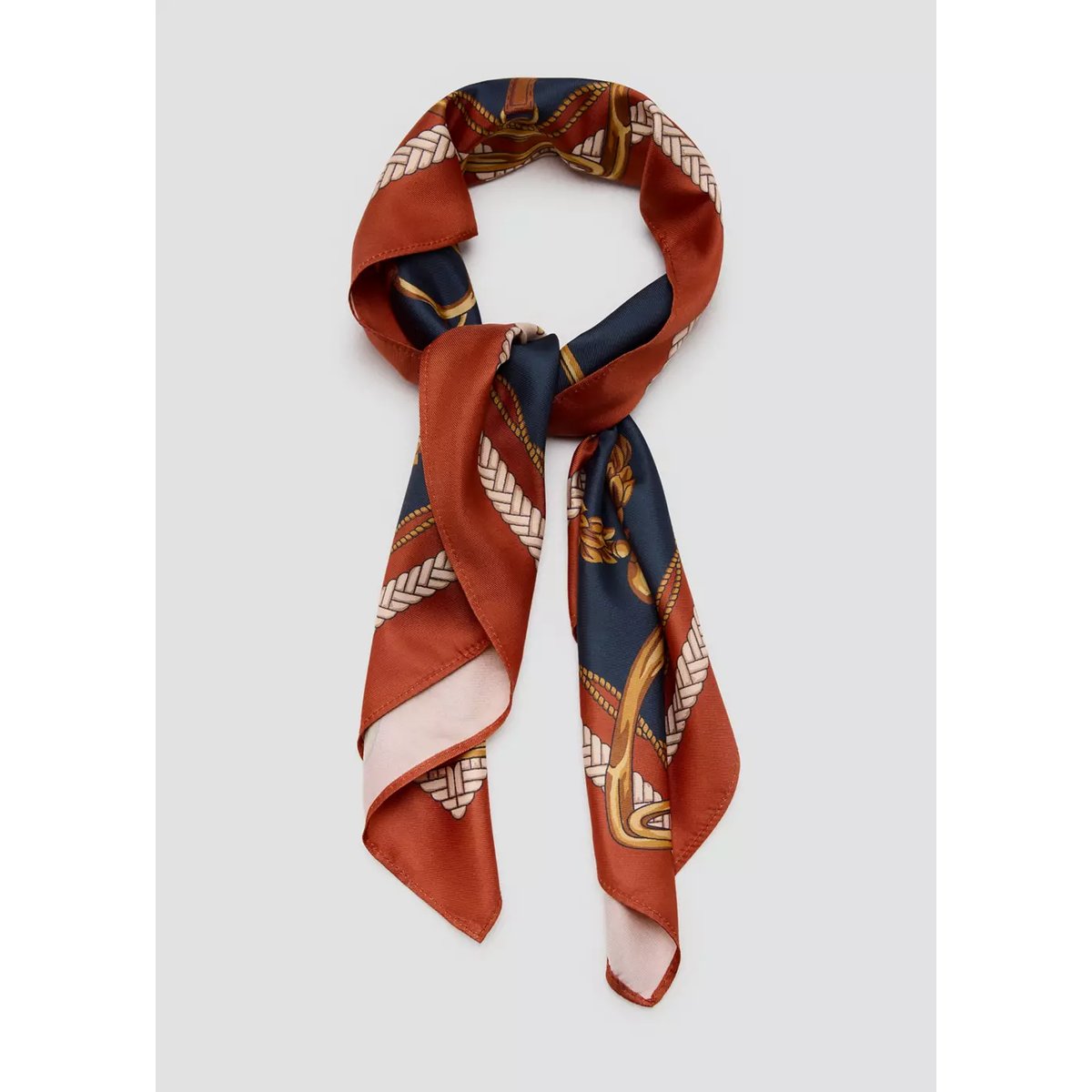 Chain-print scarf bleu marine, MANGO