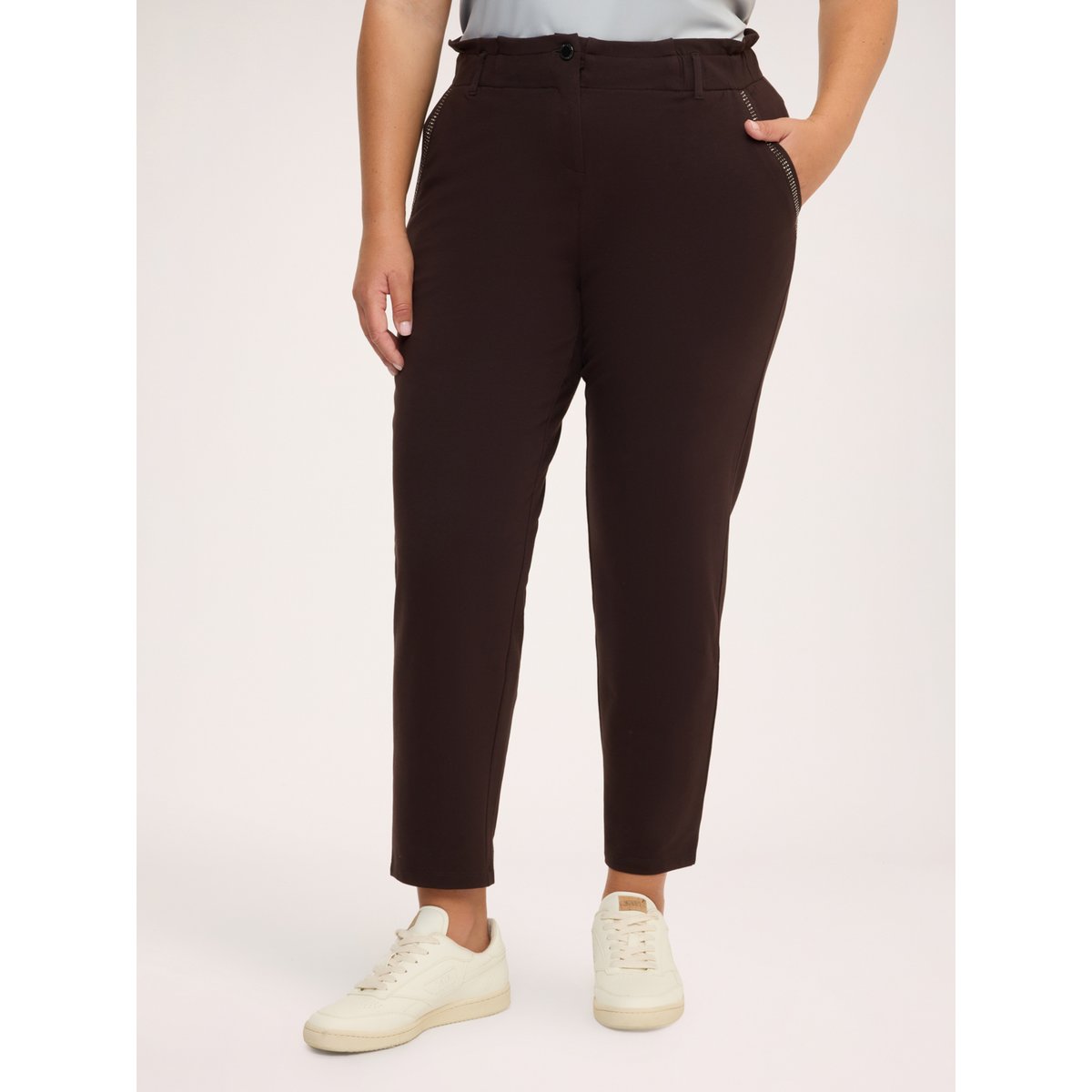 Pantalon Balloon en molleton marron, FIORELLA RUBINO