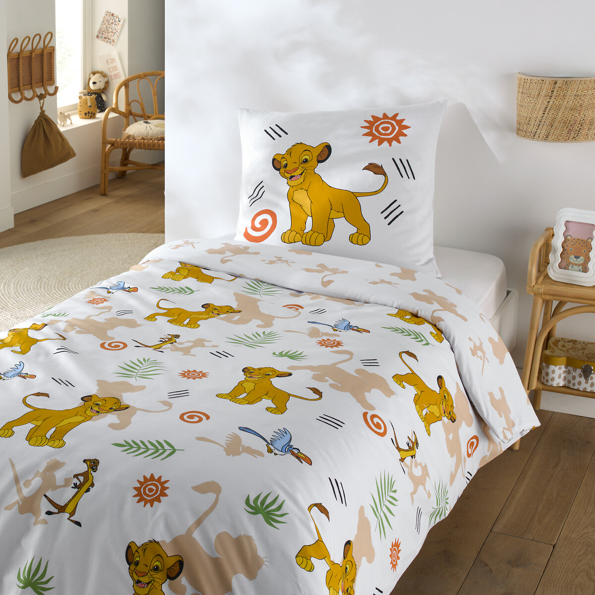 Parure de lit enfant, coton, DISNEY Roi Lion Pampa imprimé, DISNEY LE ROI LION