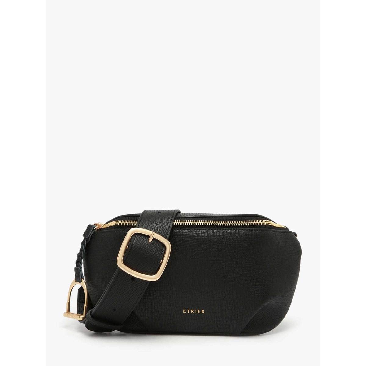 Sac banane Torsade cuir noir, ETRIER