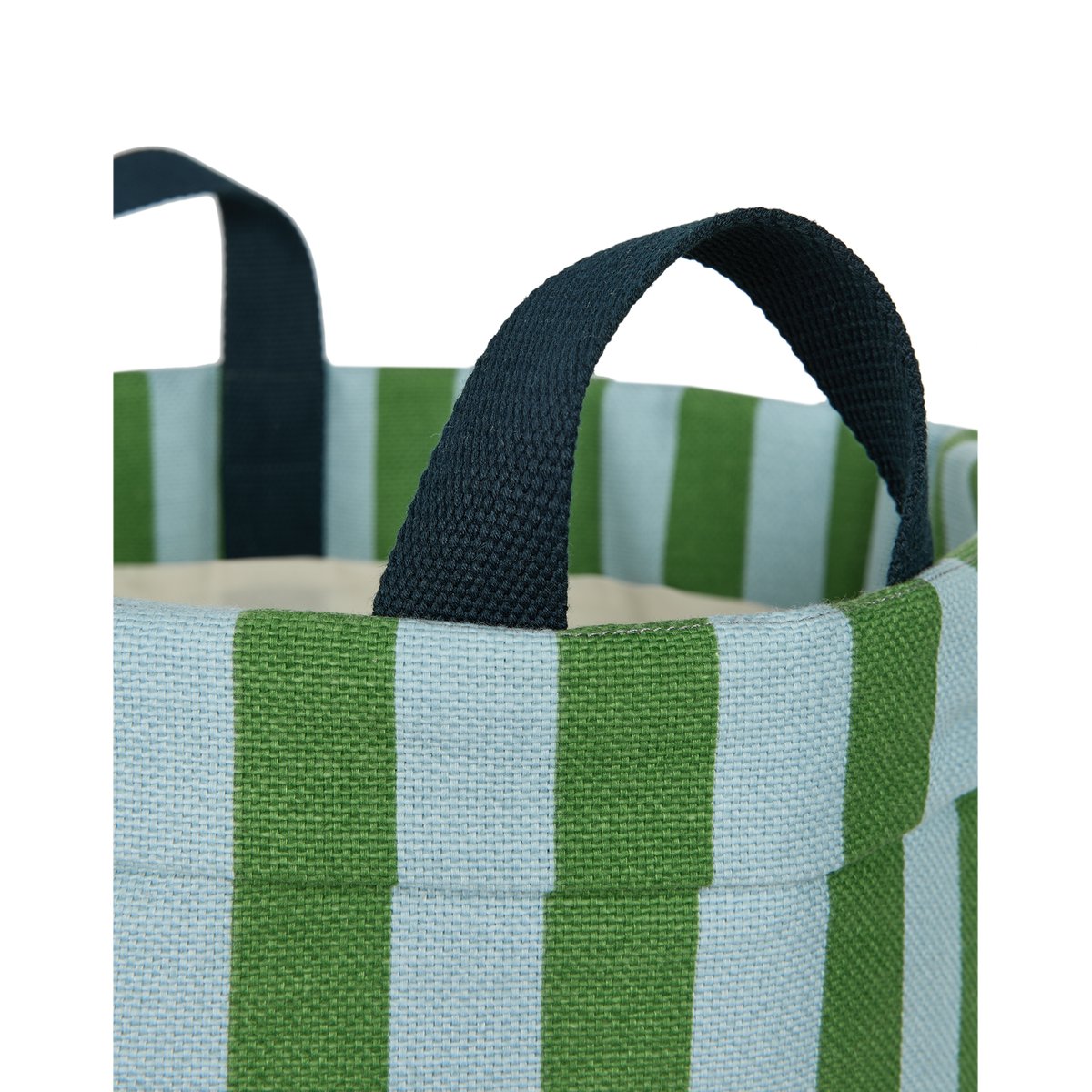 Grand panier de rangement rond green blue stripes, NOBODINOZ