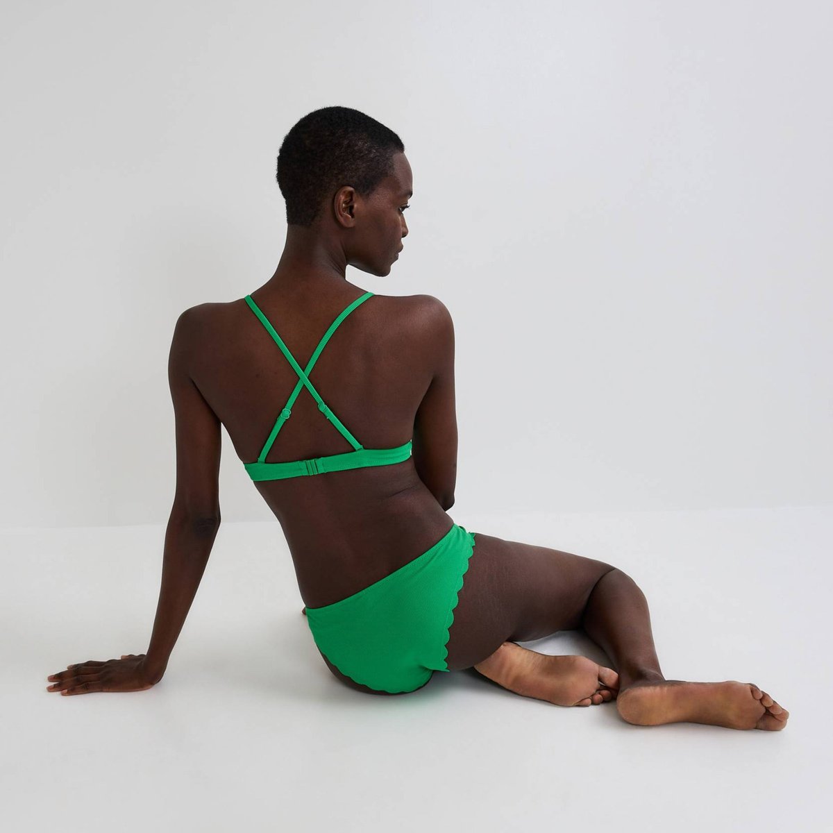 Haut de maillot de bain ZOE, matière recyclée green bee, MONOPRIX