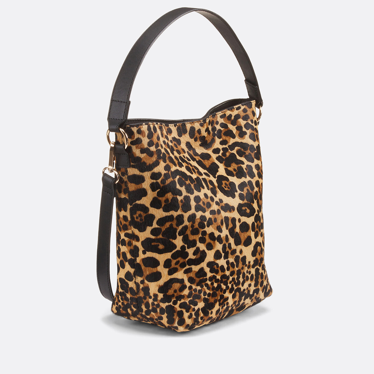 Sac à main seau léopard en cuir imprimé léopard, LA REDOUTE COLLECTIONS