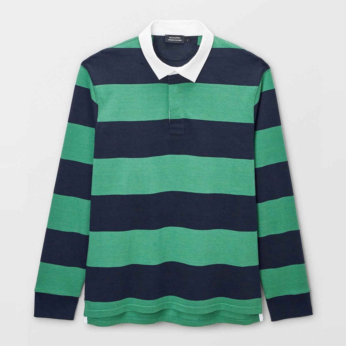 Polo manches longues rayé en coton interlock BIO GOTS spring, MONOPRIX