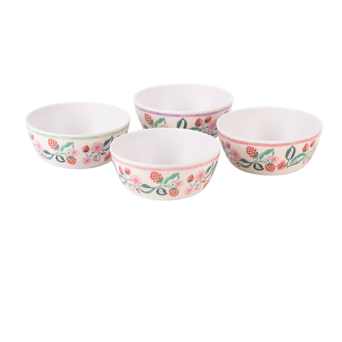 Set of 4 Raspberry Melamine Cereal Bowls pink, CATH KIDSTON
